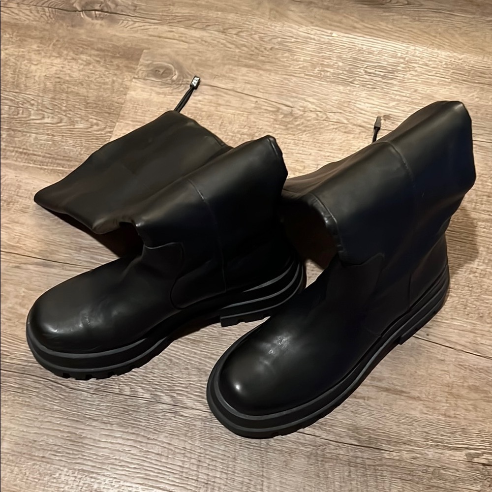 Zara Black Combat Boots